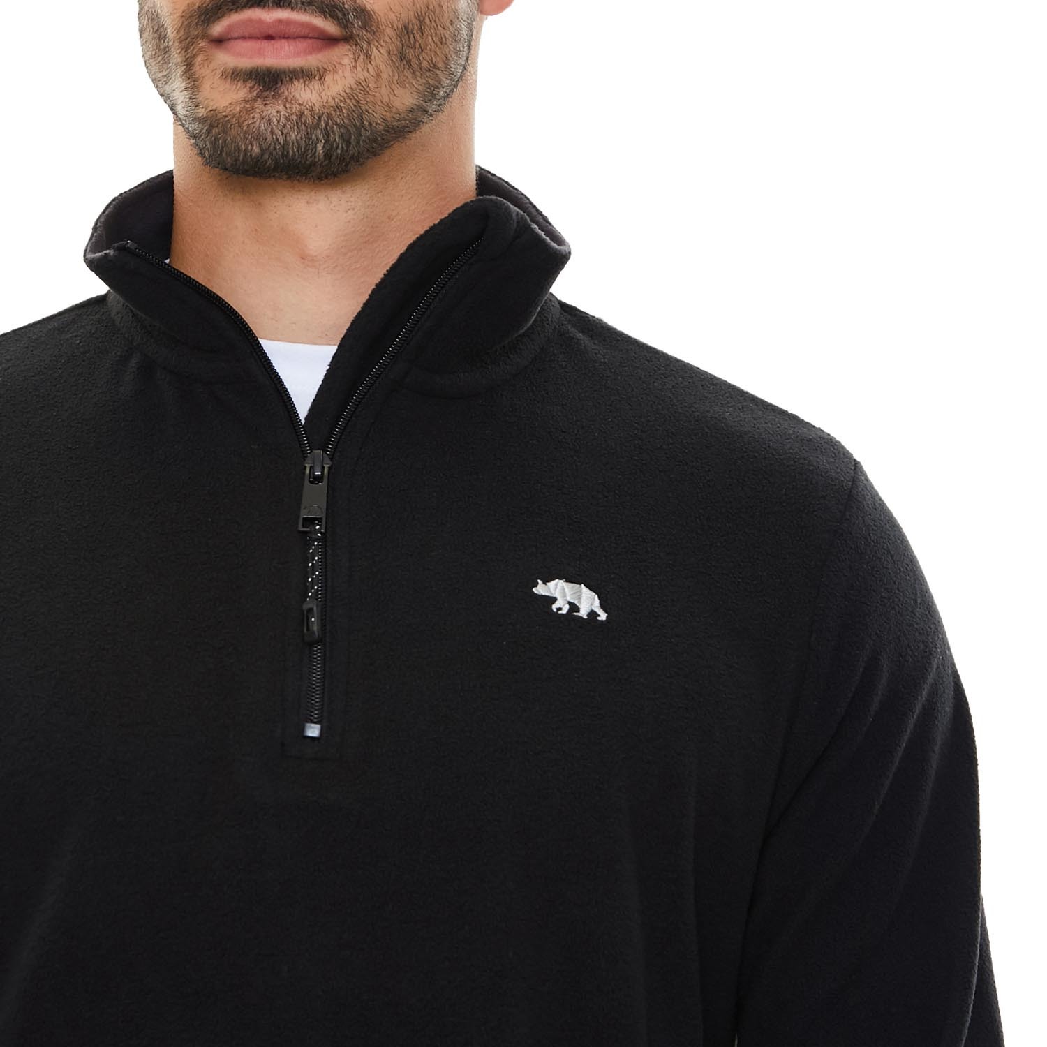 Men's Micro Quarter Zip Fleece - Black / L Image 5