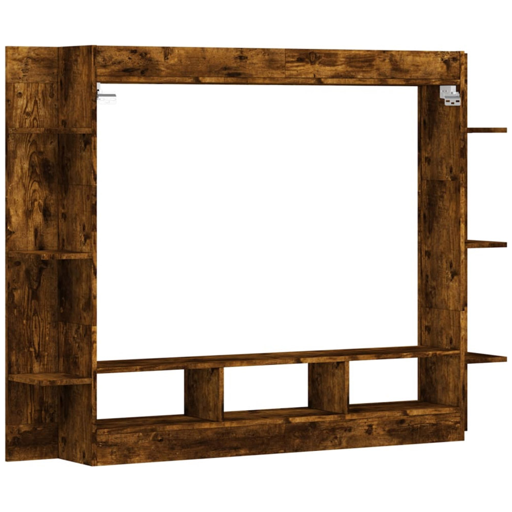 vidaXL 3 Open Shelf Smoked Oak Wall Mounted TV Cabinet Image 6
