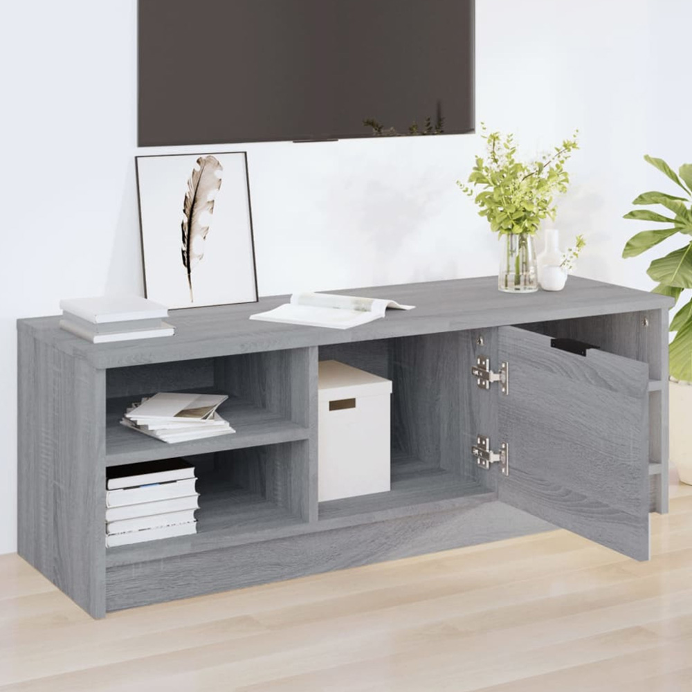 vidaXL Single Door 4 Shelf Grey Sonoma TV Cabinet Image 1
