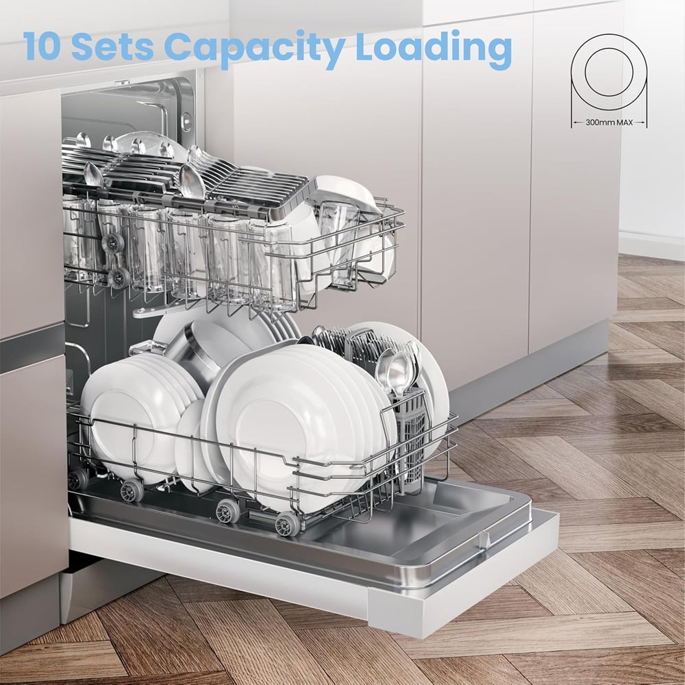 Living and Home Midea White 10 Place Settings and 6 Washing Programs Dishwasher Image 6