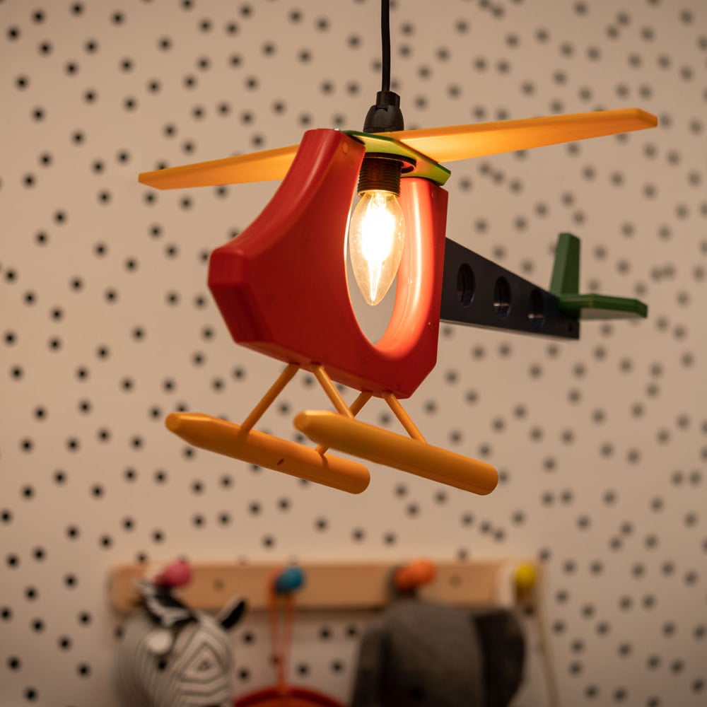 ValueLights Children Nursery Multicolour Helicopter Pendant Light Shade Image 4