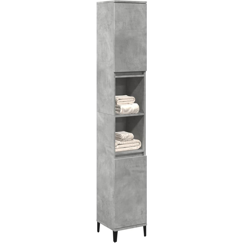 vidaXL 2 Door Grey Wood Bathroom Cabinet Image 3