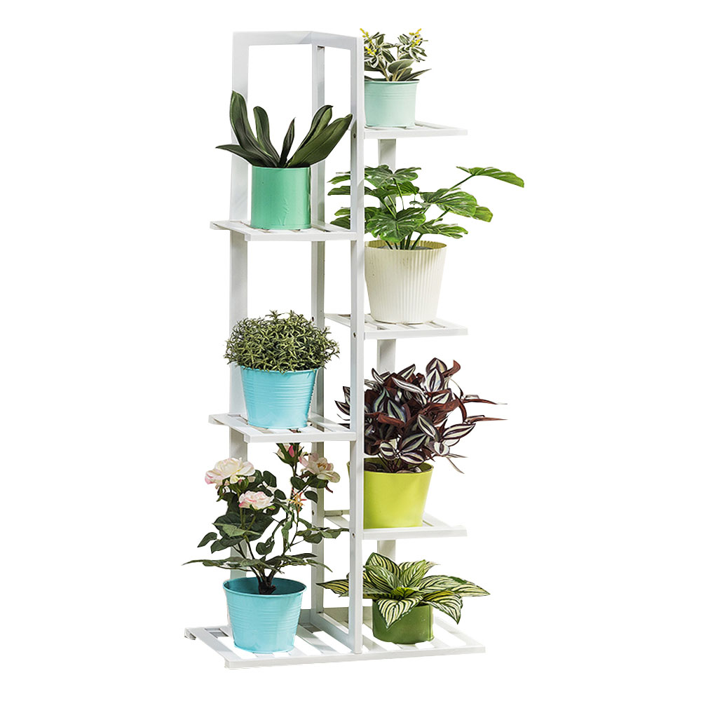Living and Home Multi Tiered White Plant Stand Image 3