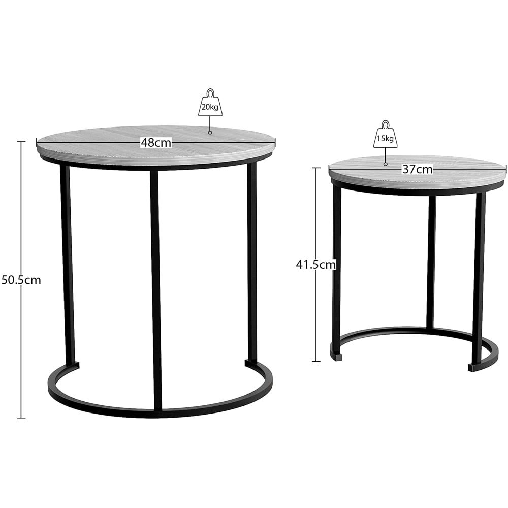 Vida Designs Brooklyn Grey Nest of Tables Set of 2 Image 8