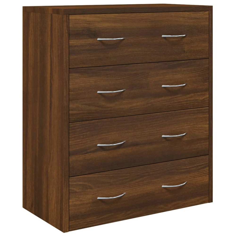 vidaXL 4 Drawer Brown Oak Sideboard Image 3