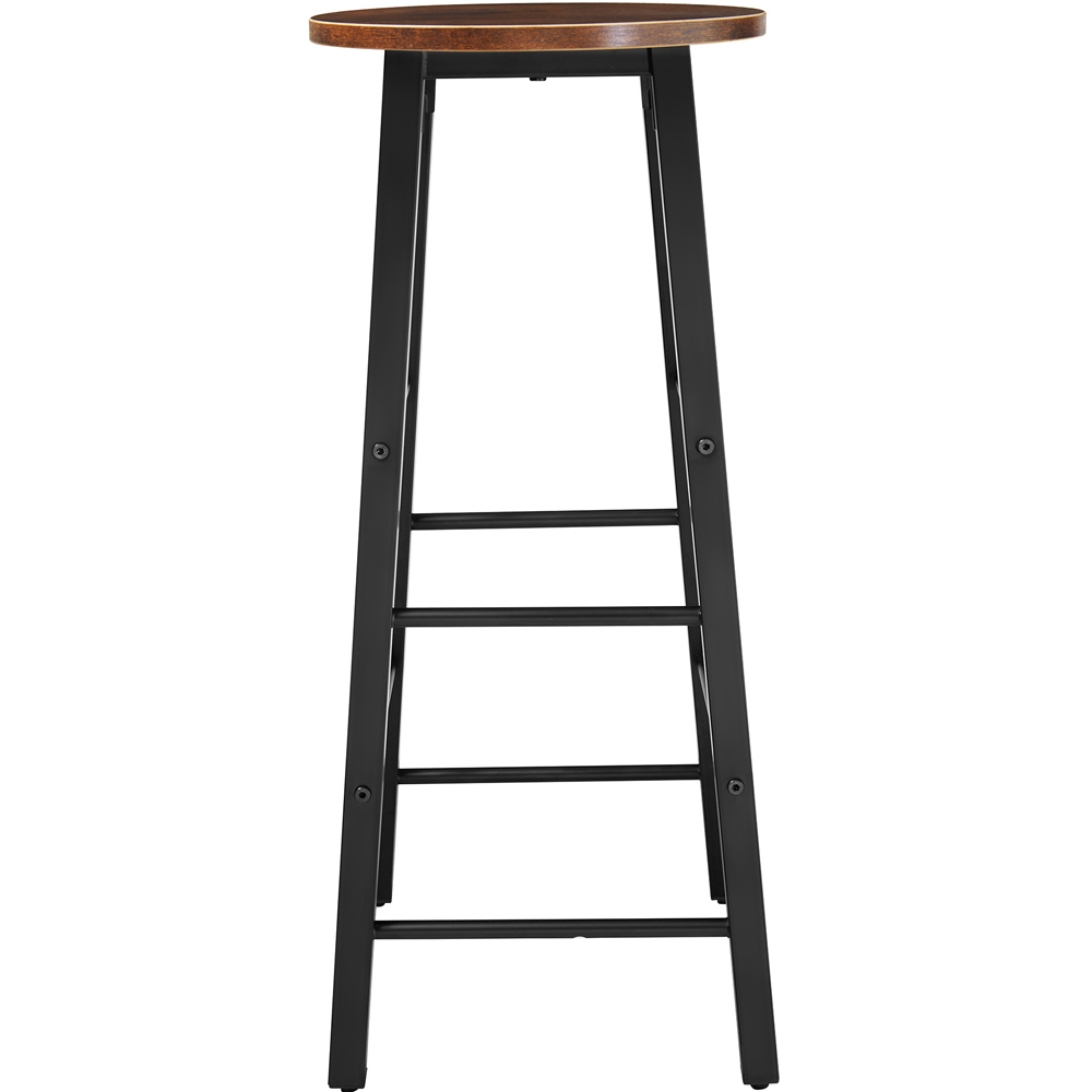 tectake Keynes Dark Wood Set of 2 Bar Stool Image 4