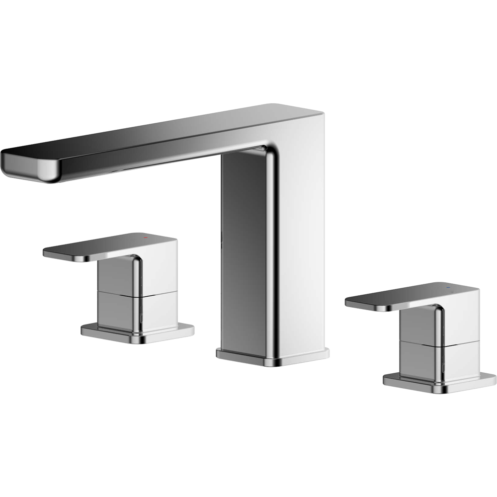 nuie Windon Chrome Deck Mounted 3 Tap Hole Bath Filler Image 1