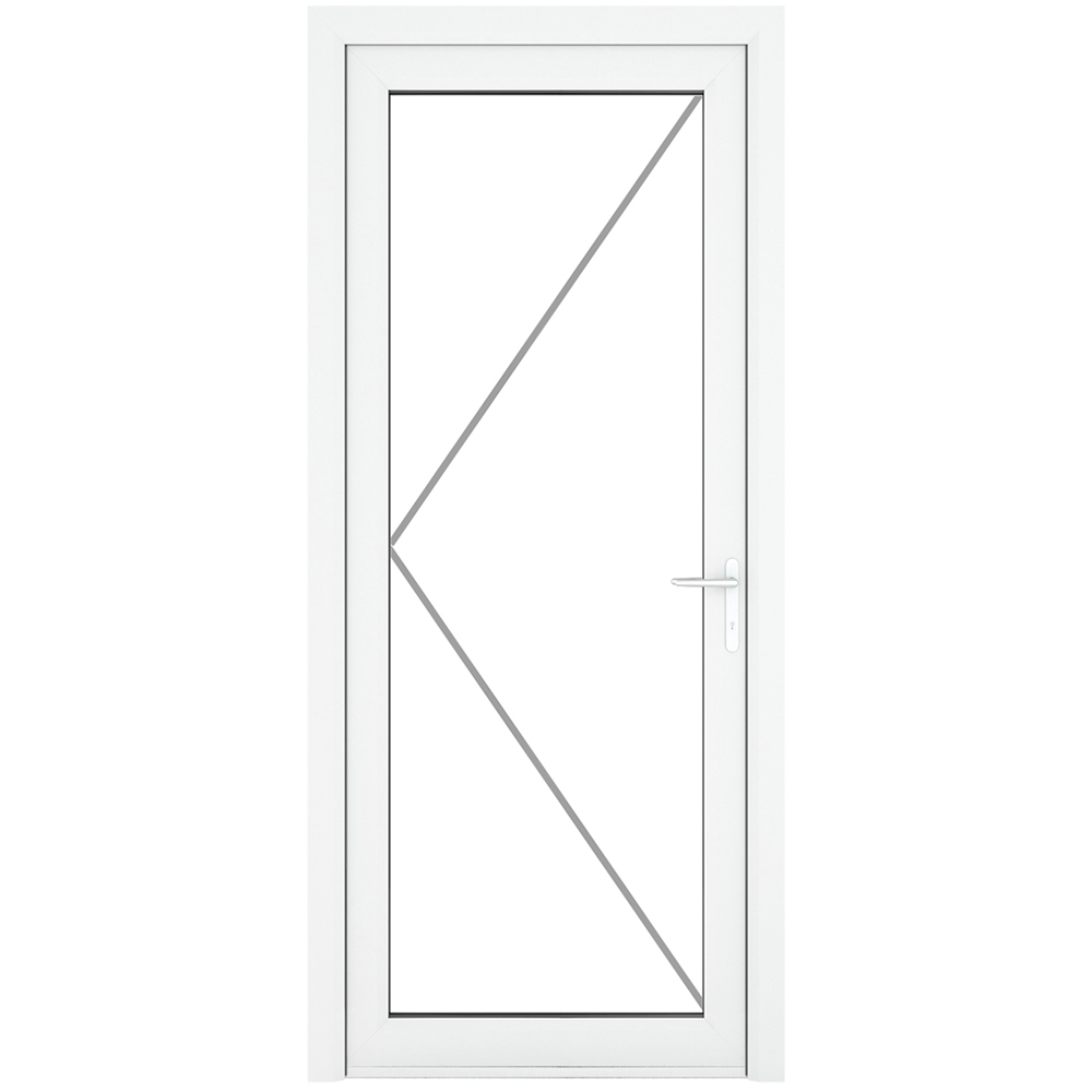 Crystal uPVC Double Glazed White Door Full Glass Left hand Clear Glass 840x2090mm Image 2