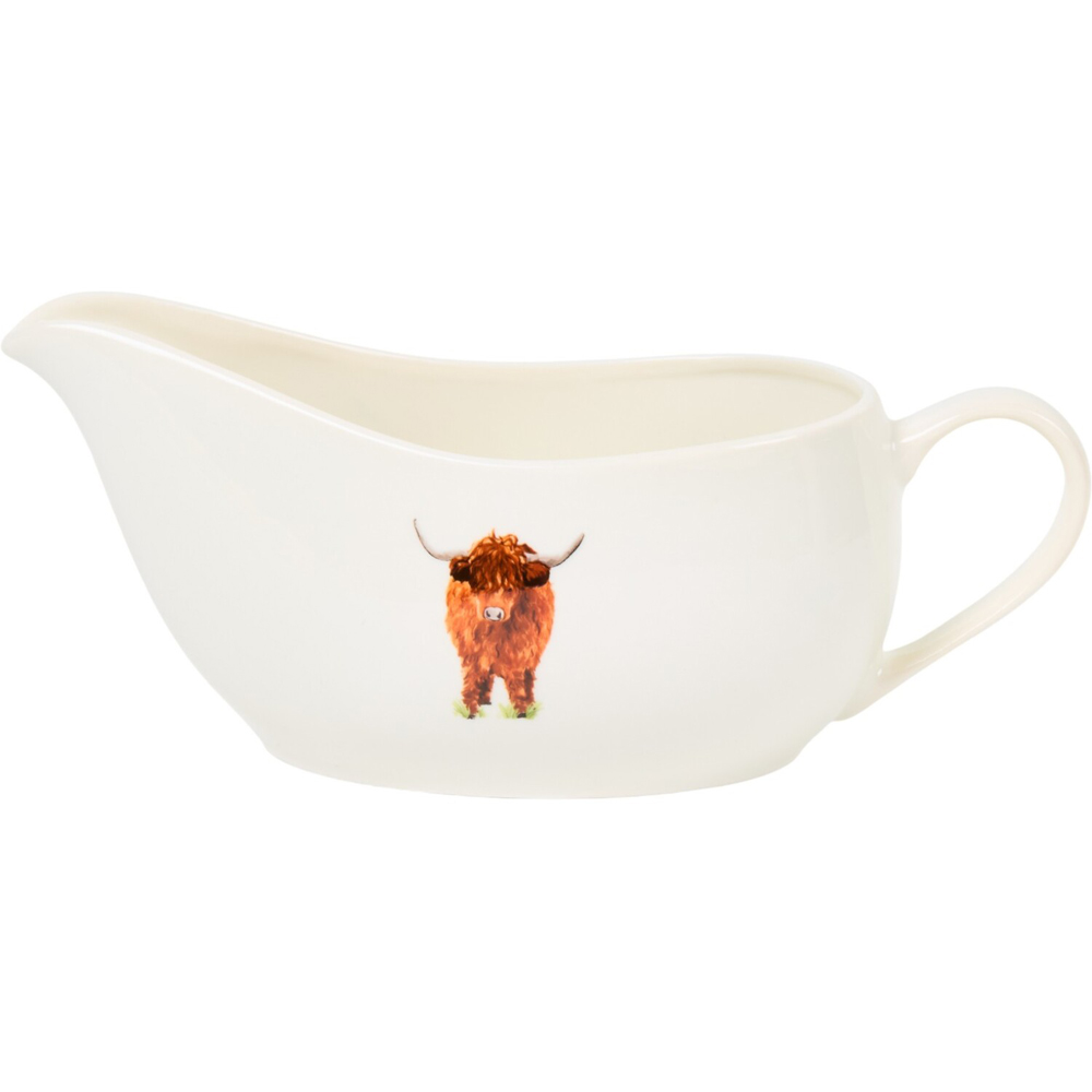 Highland Cow Gravy Boat White Image 2