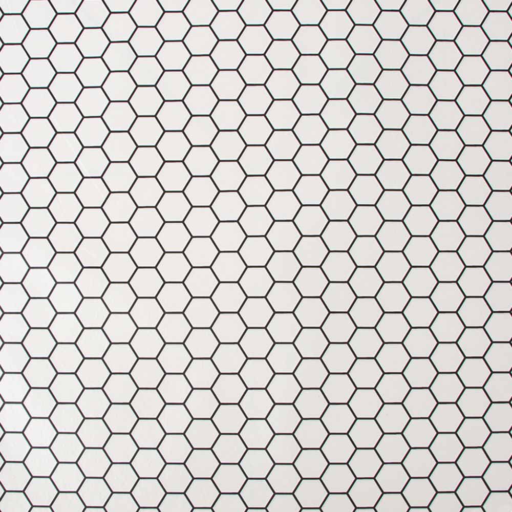 Contour Antibac Hexagon Lattice White Wallpaper | Wilko