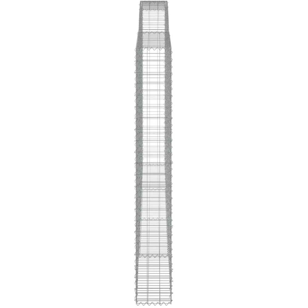 vidaXL Silver Galvanised Iron Arched Gabion Basket 400 x 30 x 220/240cm 7 Pack Image 3