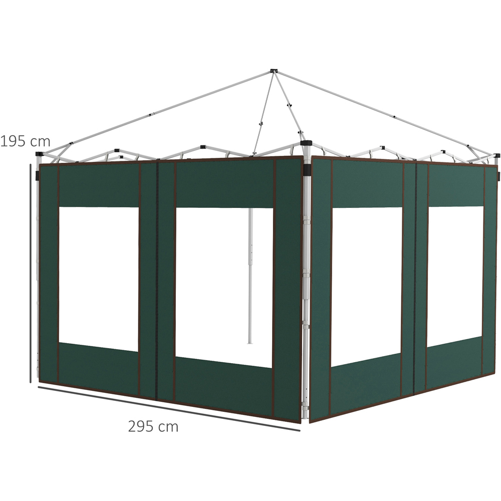 Outsunny 2 x 3m Green Gazebo Replacement Side Panel with Large Window 2 Pack Image 7