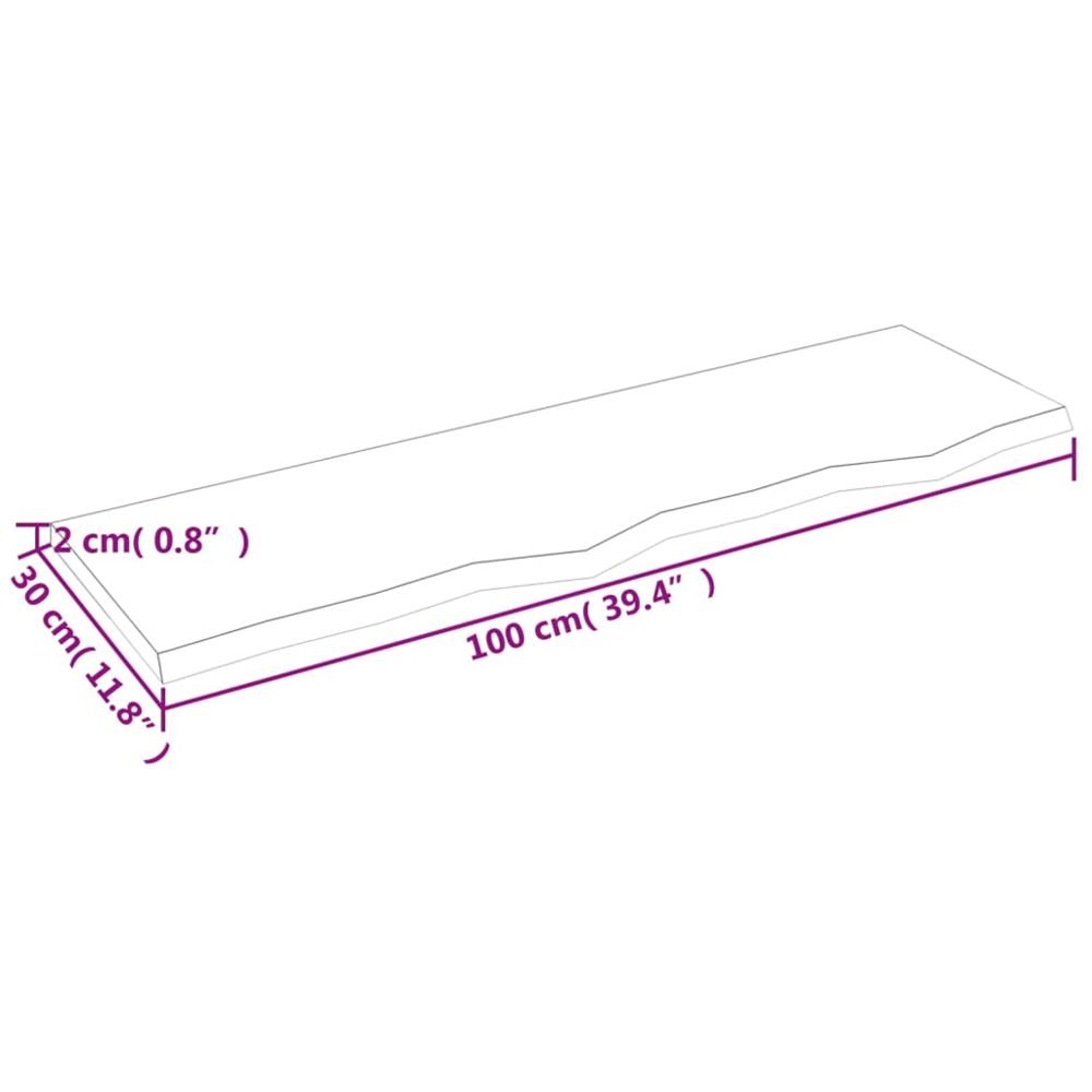 vidaXL 30 x 100cm Light Brown Oak Wood Wall Shelf Image 6