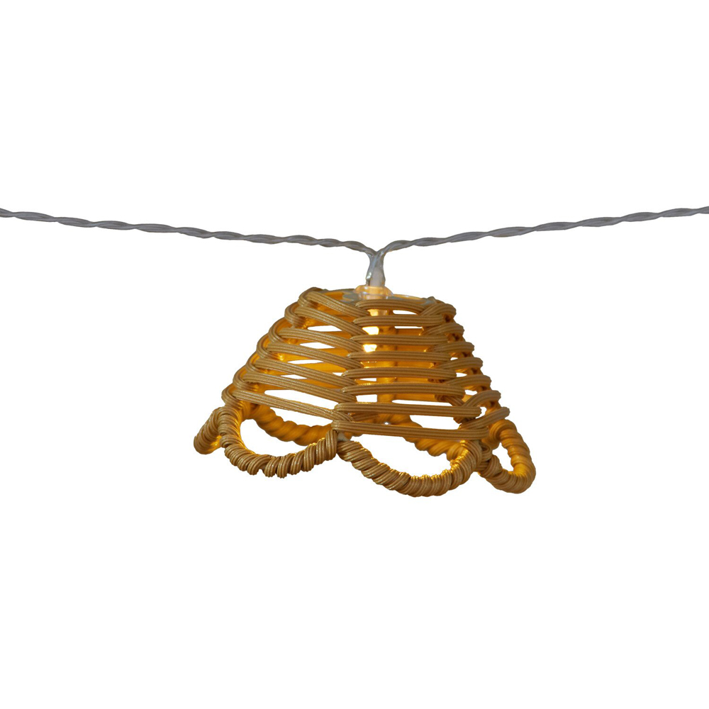 String Light Wicker Brown 10 LED Wicker Flower Solar String Light | Wilko