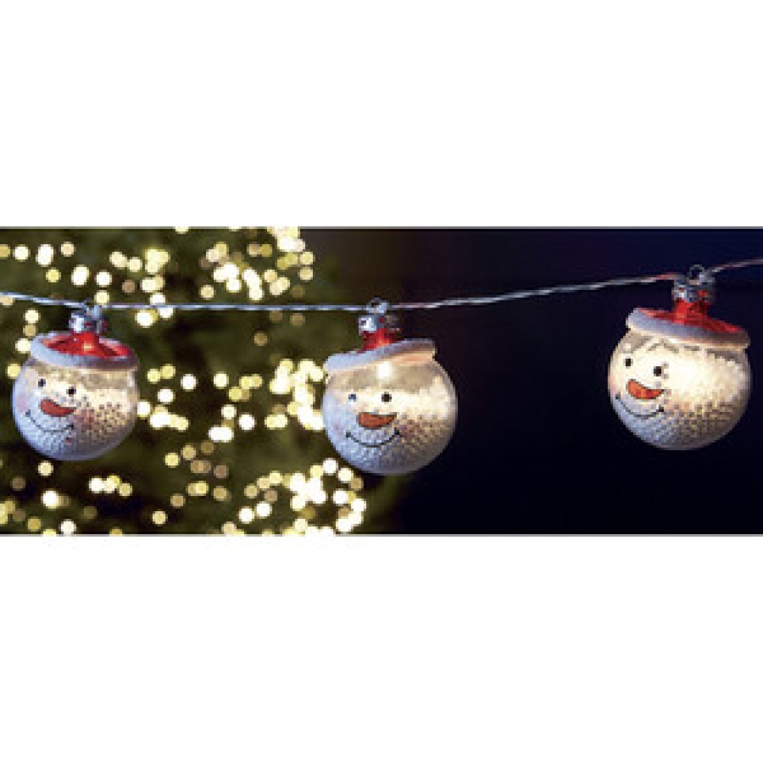 Santa's Savers 10 LED Warm White Snowman String Light Image