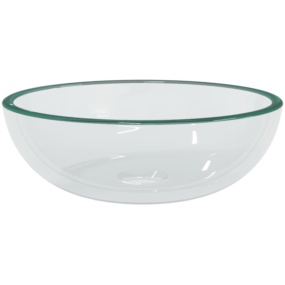 vidaXL Transparent Tempered Glass Round Wash Basin 120 x 350mm Image 1