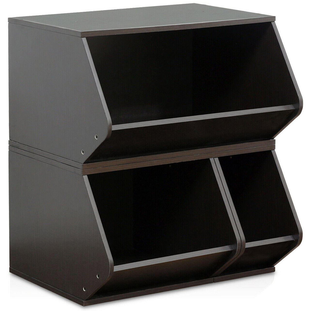 Walplus KidKanac 3 in 1 Espresso Stacking Storage Set Image 2