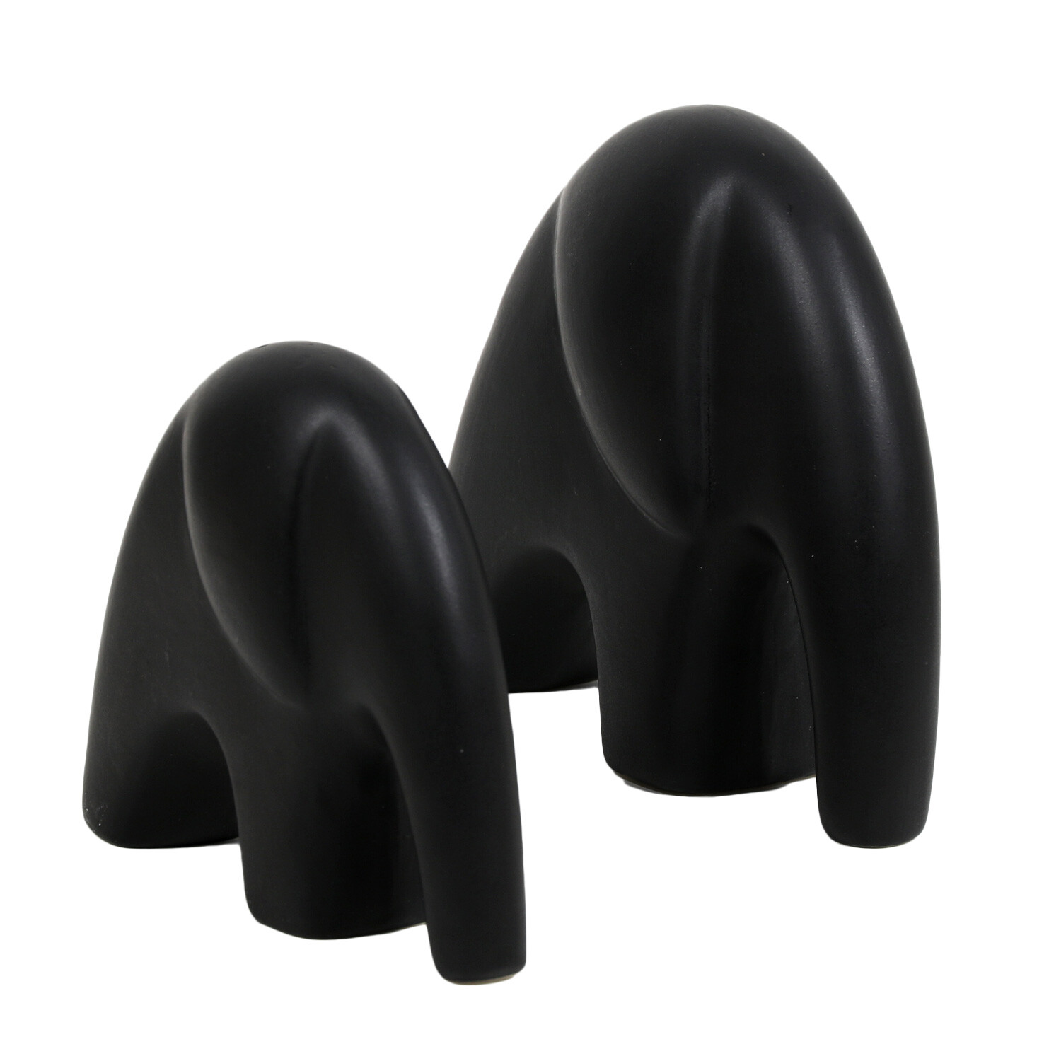 Set of 2 Elephant Ornaments - Black Image 2