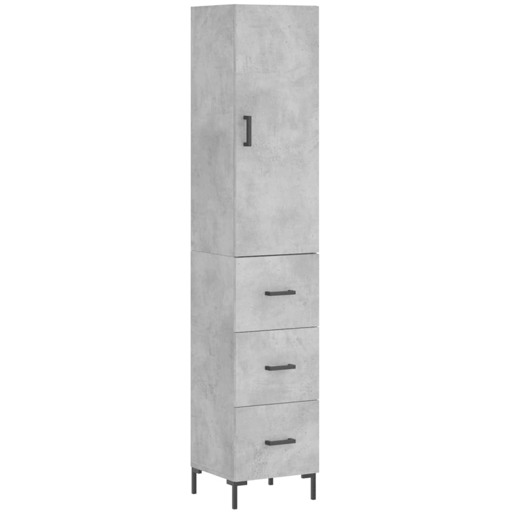 vidaXL Single Door 3 Drawer Tall Highboard with Metal Legs Image 2
