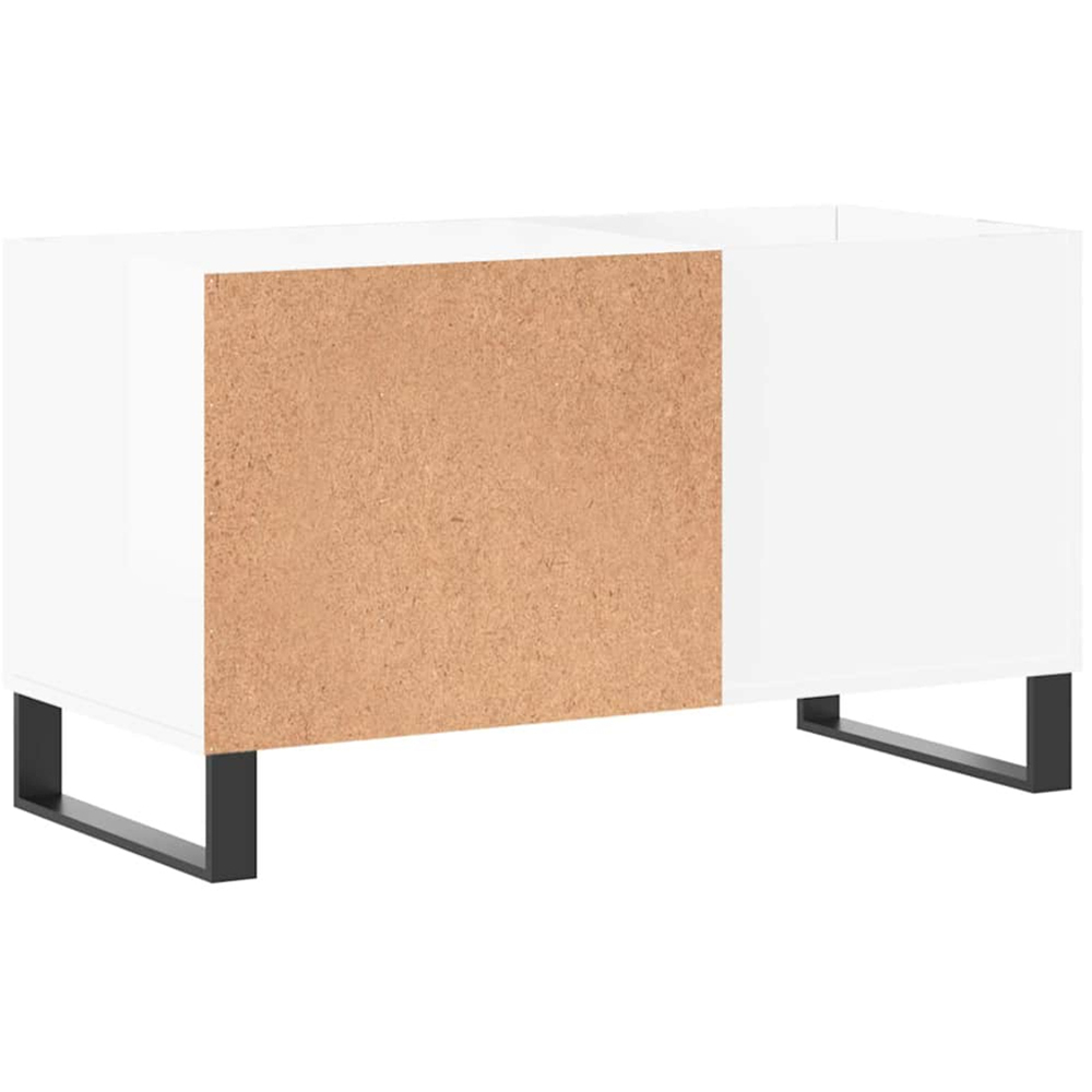 vidaXL 2 Shelf High Gloss White Record Cabinet Image 6