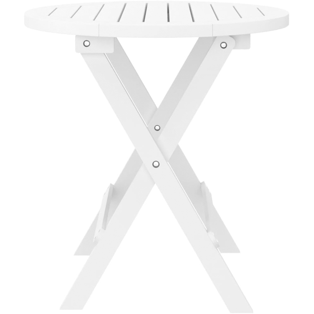 vidaXL White Solid Acacia Wood Folding Garden Table 46cm Image 4