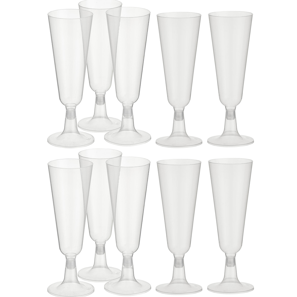 Wilko Reusable Champagne Flutes 10 Pack Image 1