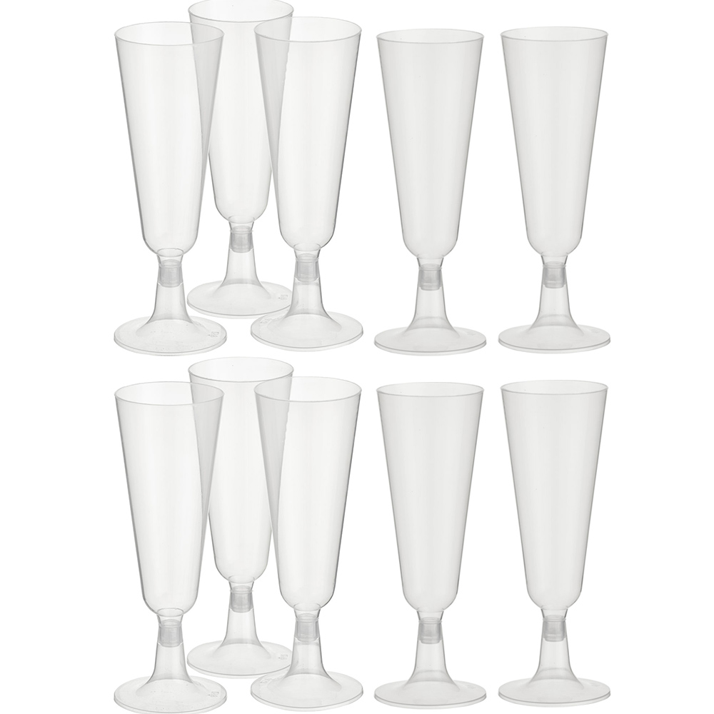 Wilko Reusable Champagne Flutes 10 Pack Wilko
