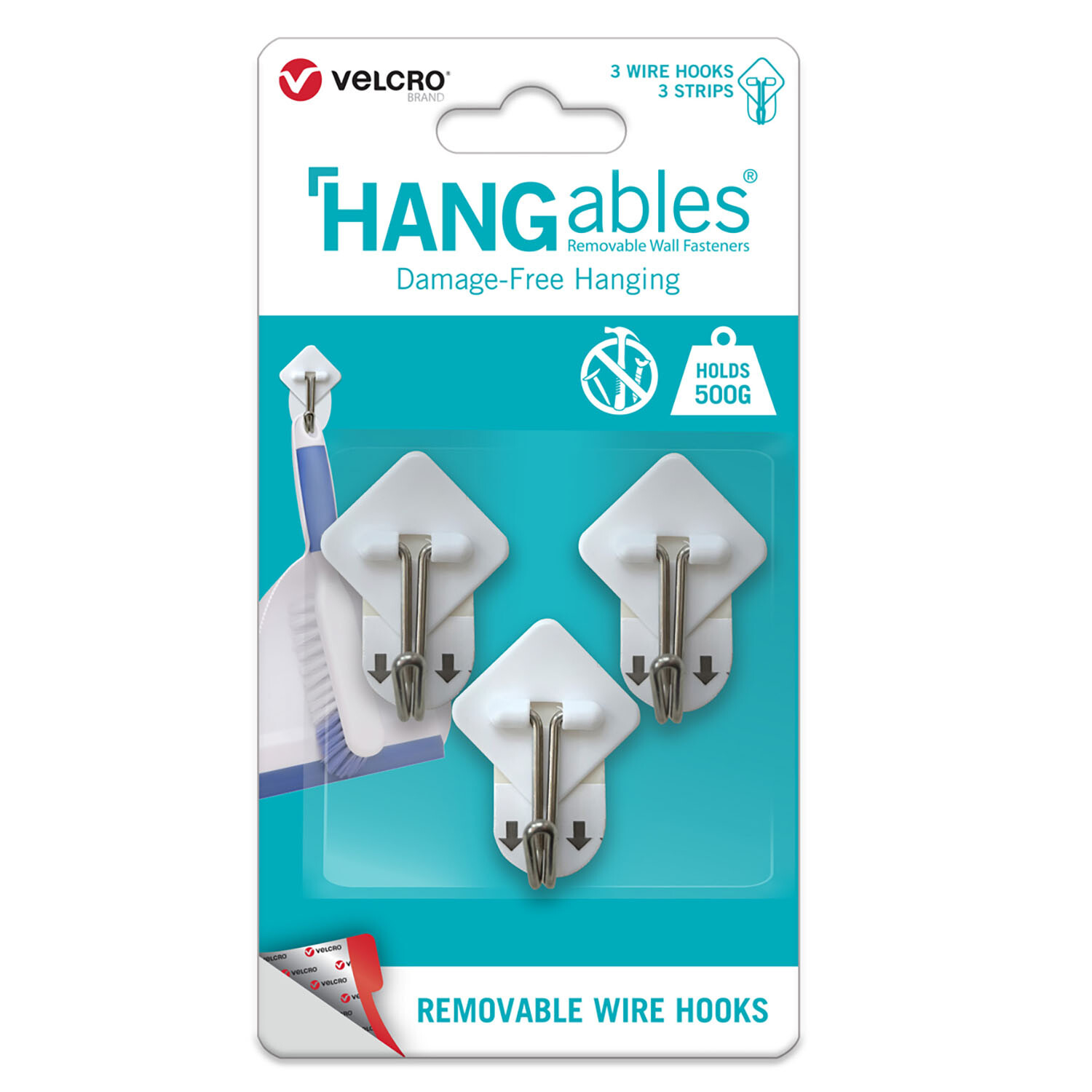 Pack of 3 Hangables Utility Hooks - White Image