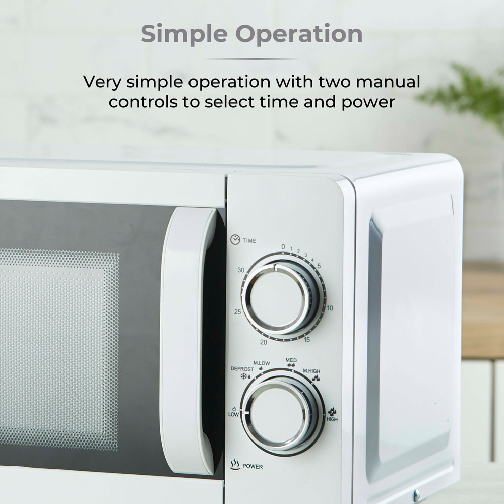Tower T24042WHT White 20L Manual Microwave Image 5