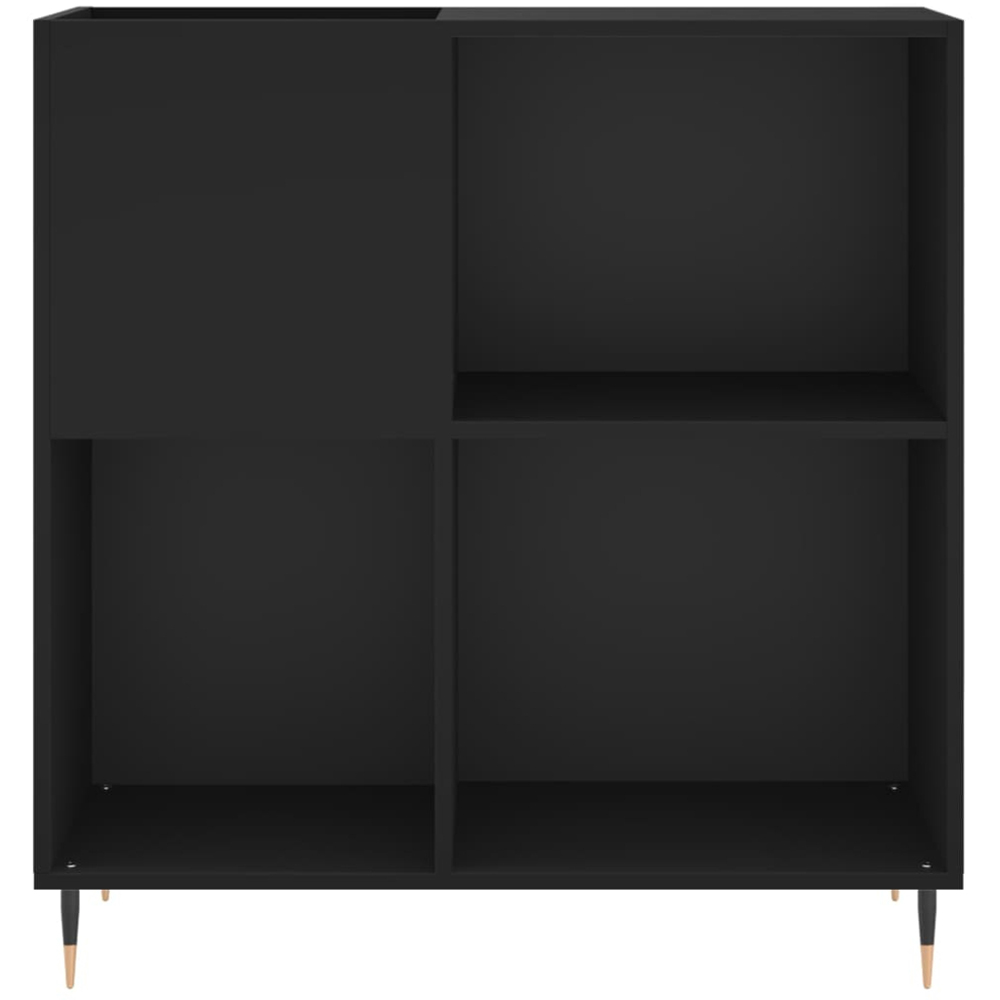 vidaXL 3 Shelf Black Square Record Cabinet Image 4
