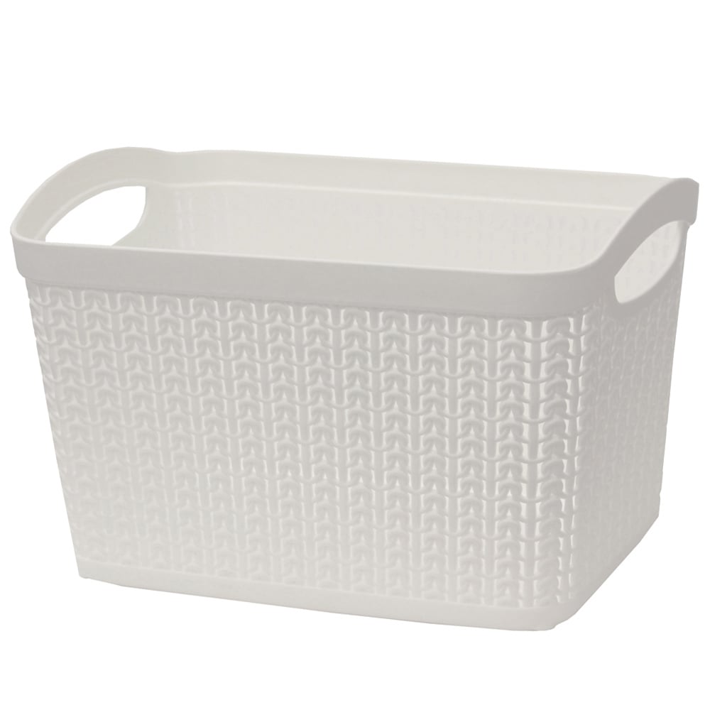 JVL Loop 6.6L White Storage Basket Image 1