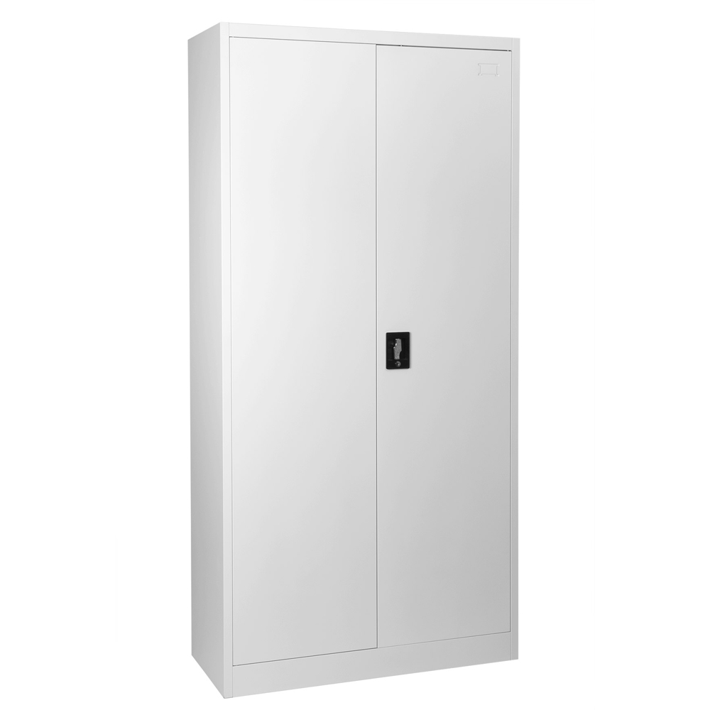 MMT Furniture Designs 2 Door Grey Stainless Steel Lockable Tall Filing Cabinet Image 2