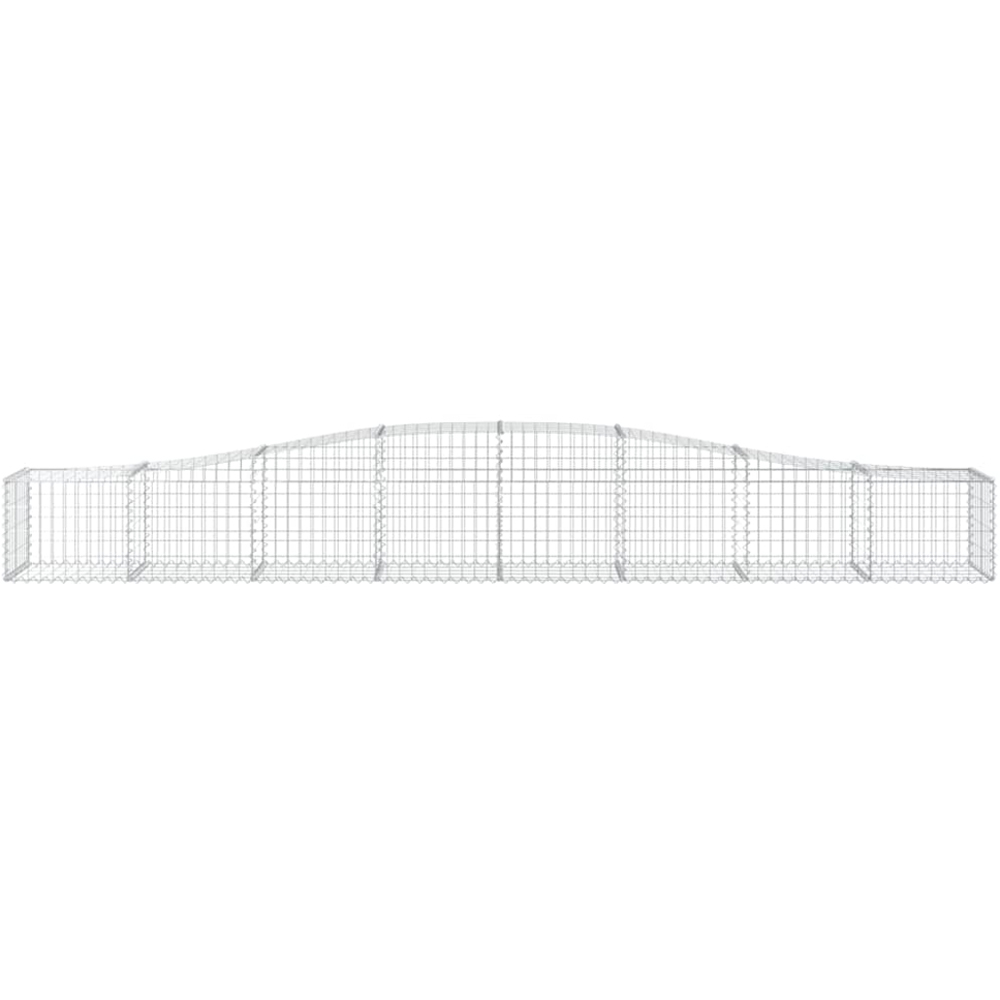 vidaXL Silver Galvanised Iron Arched Gabion Basket 400 x 50 x 40/60cm 4 Pack Image 2