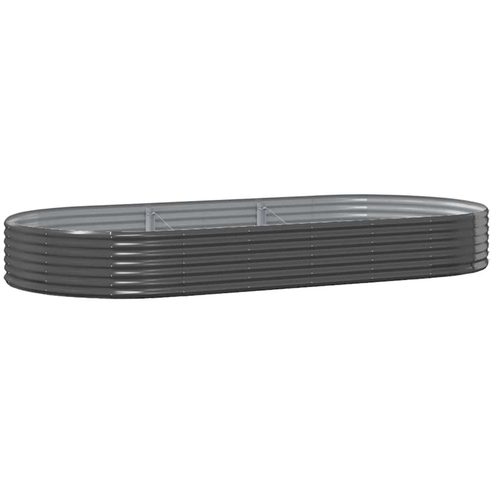 vidaXL Anthracite Galvanised Steel Raised Garden Bed 36 x 296 x 140cm Image 1