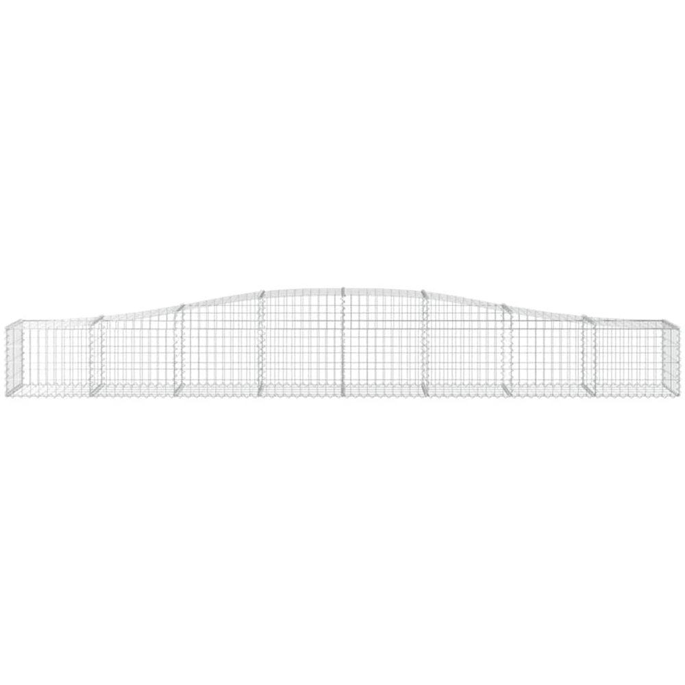 vidaXL Silver Galvanised Iron Arched Gabion Basket 40/60 x 50 x 400cm 15 Pack Image 3