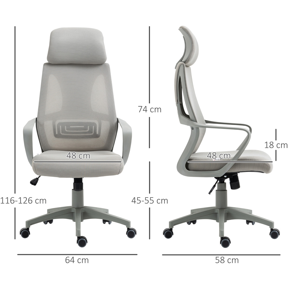 Portland Grey Mesh Swivel Office Chair Image 7
