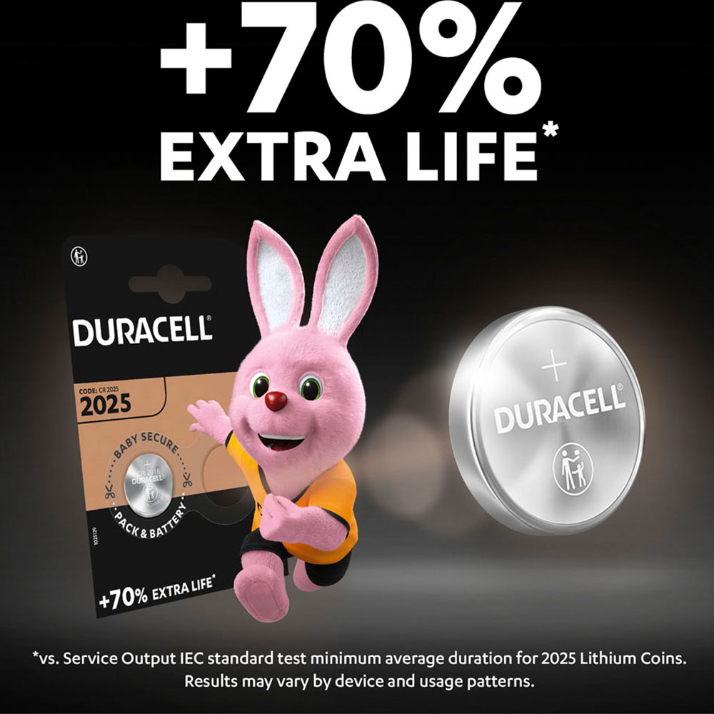 Duracell Specialty CR2025 4 Pack Lithium Cell Coin Batteries Image 3