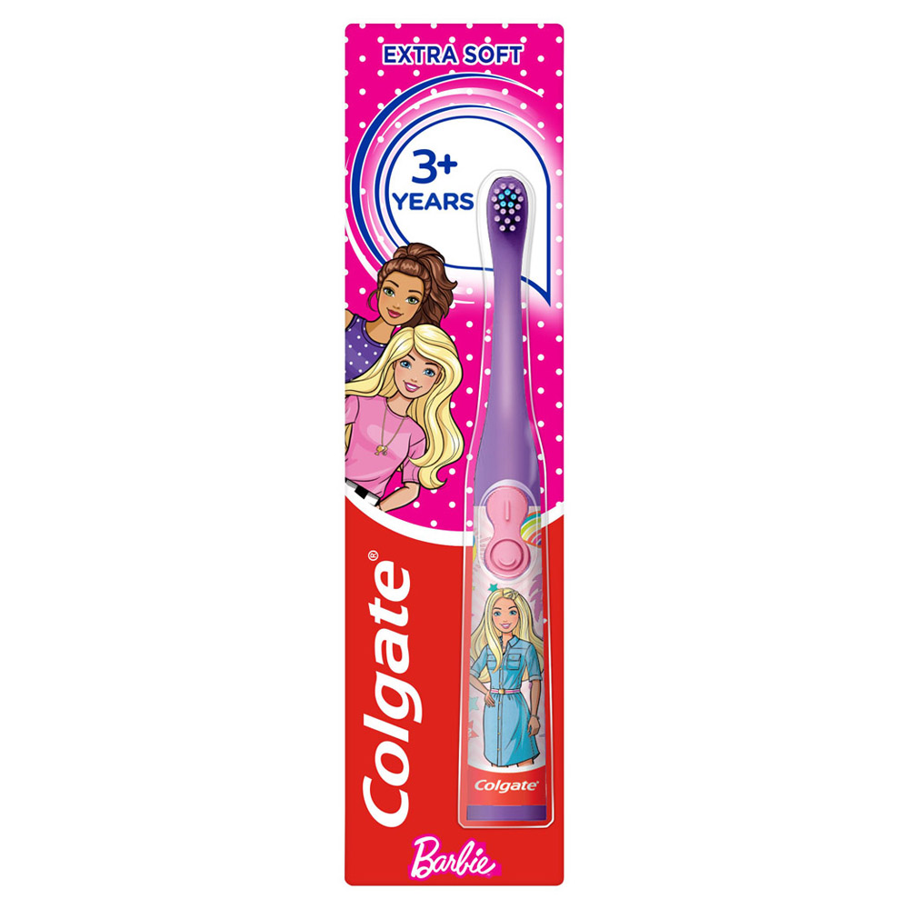 Colgate Kids' Barbie Battery Powered Extra Soft Toothbrush 3+ Years Image 1