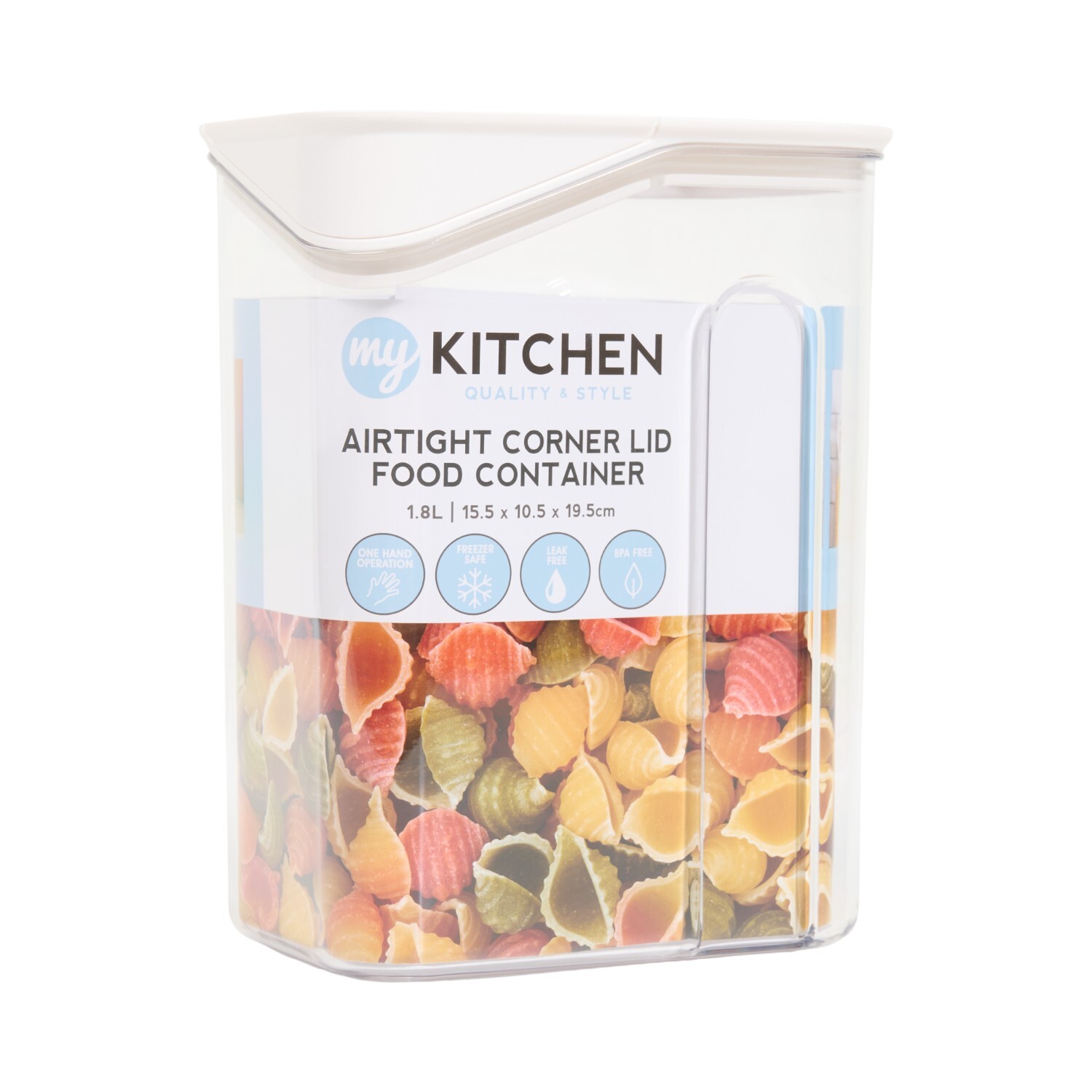 Airtight Corner Lid Food Container Clear 1.8 l Image 2
