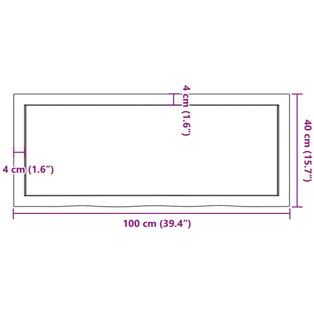 vidaXL 100 x 40 x 4cm Light Brown Treated Solid Wood Oak Wall Shelf Image 9