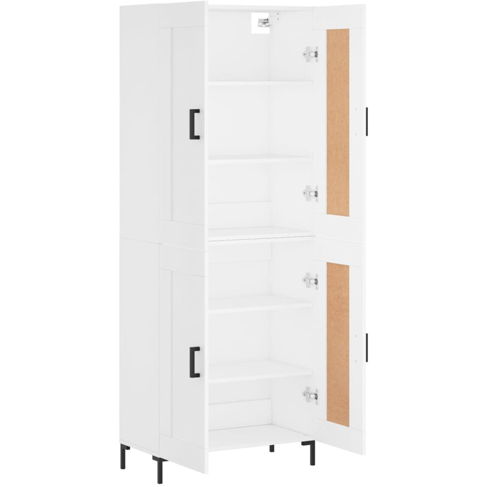 vidaXL 4 Door 6 Shelf White Highboard with Metal Legs Image 4