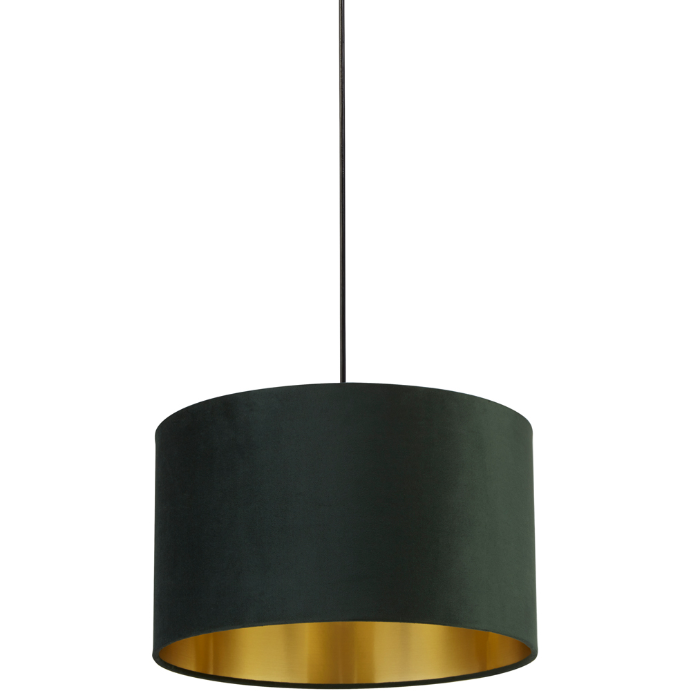 Lighting Collection Green Gold Inner Velvet Drum Shade 40cm Image 1