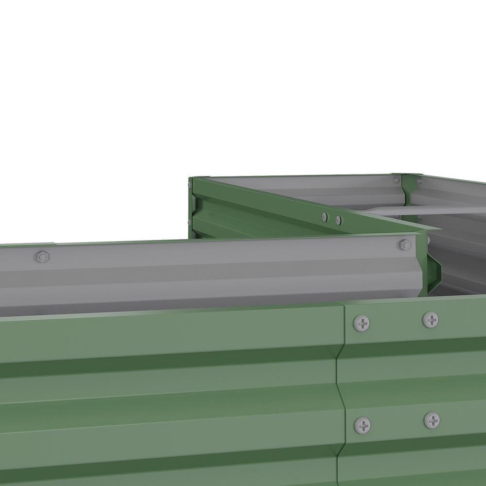 Living and Home Light Green L Shape Galvanized Steel Raised Garden Bed 207 x 277cm Image 6
