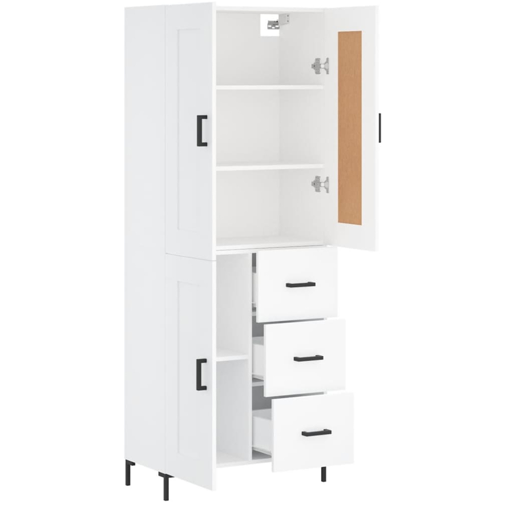 vidaXL 3 Door 3 Drawer White Highboard Image 2