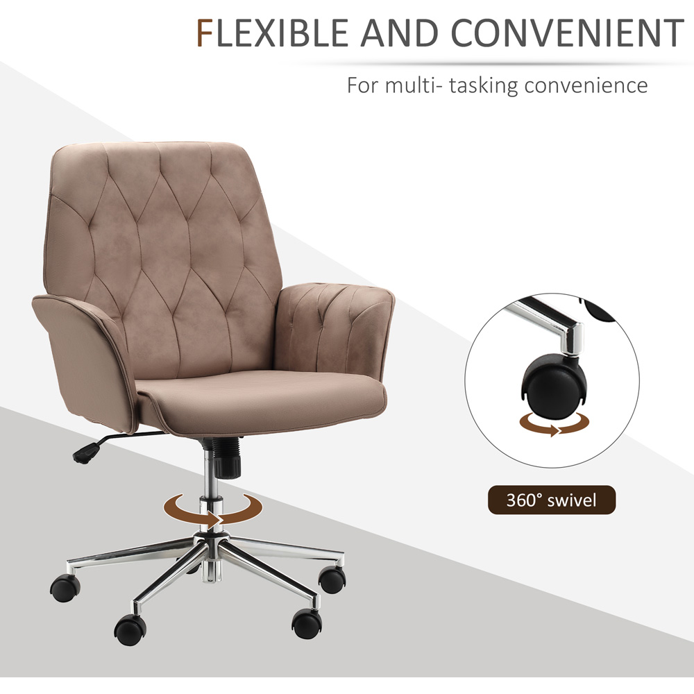 Portland Brown Micro Fibre Swivel Office Chair Image 4