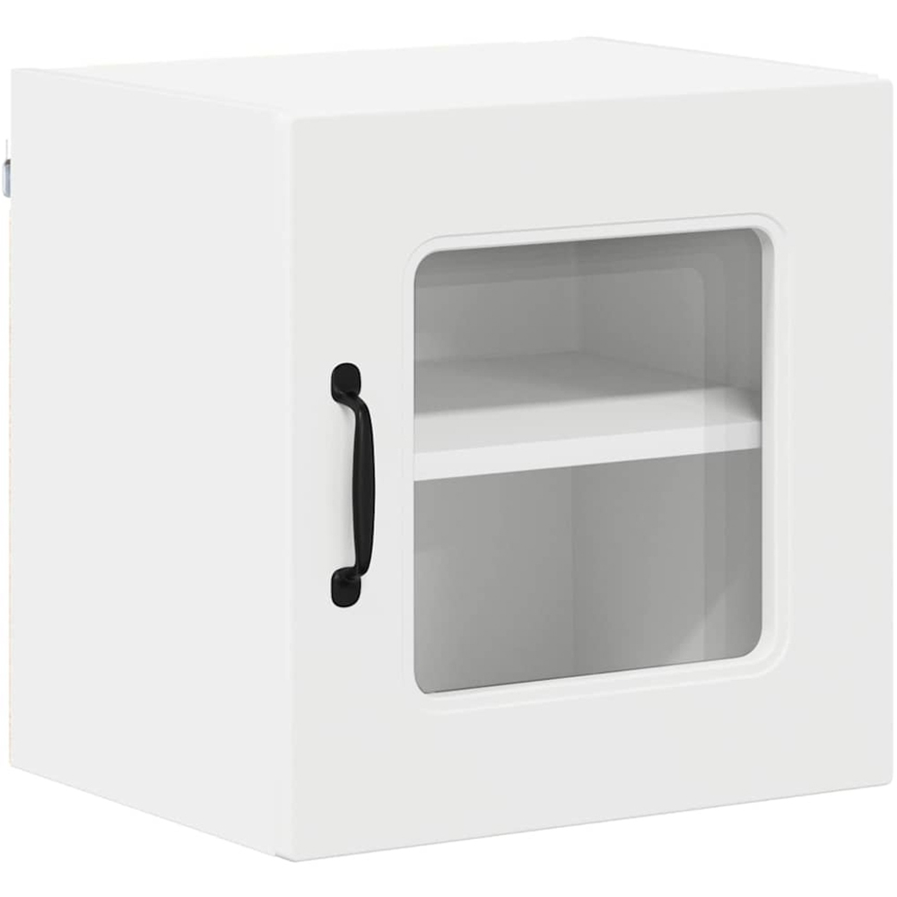 vidaXL Kalmar Single Glass Door White Wall Mounted Kitchen Cabinet Set of 2 Image 5