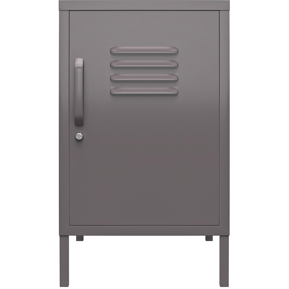 Dorel Bradford Single Door Grey Metal Locker End Table Image 3