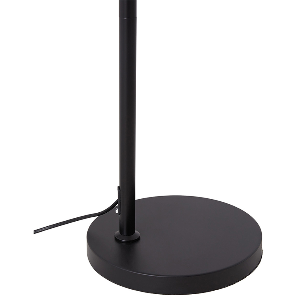 Living and Home Black and Natural Rattan Fabric Shade E27 Floor Lamp Image 6