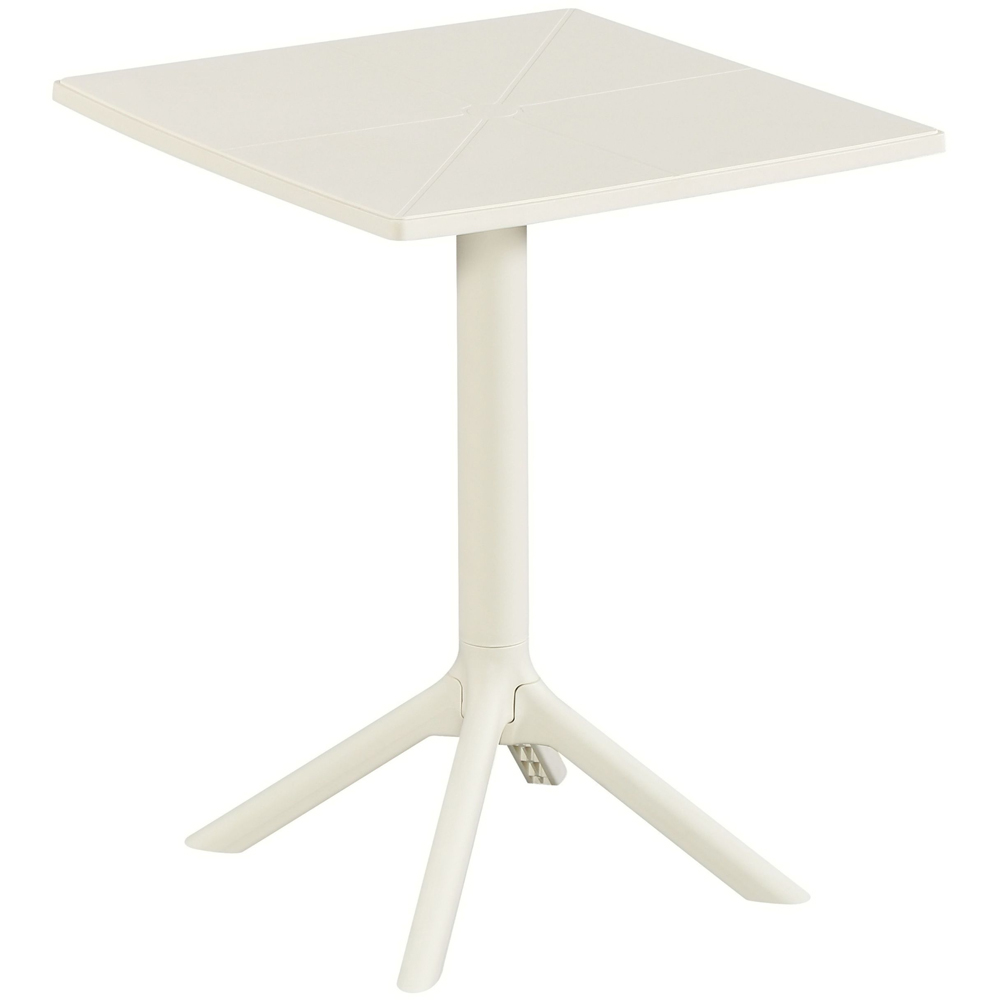Core Products 2 Seater White Rope Back Effect Square Plastic Table Garden Bistro Set Image 3