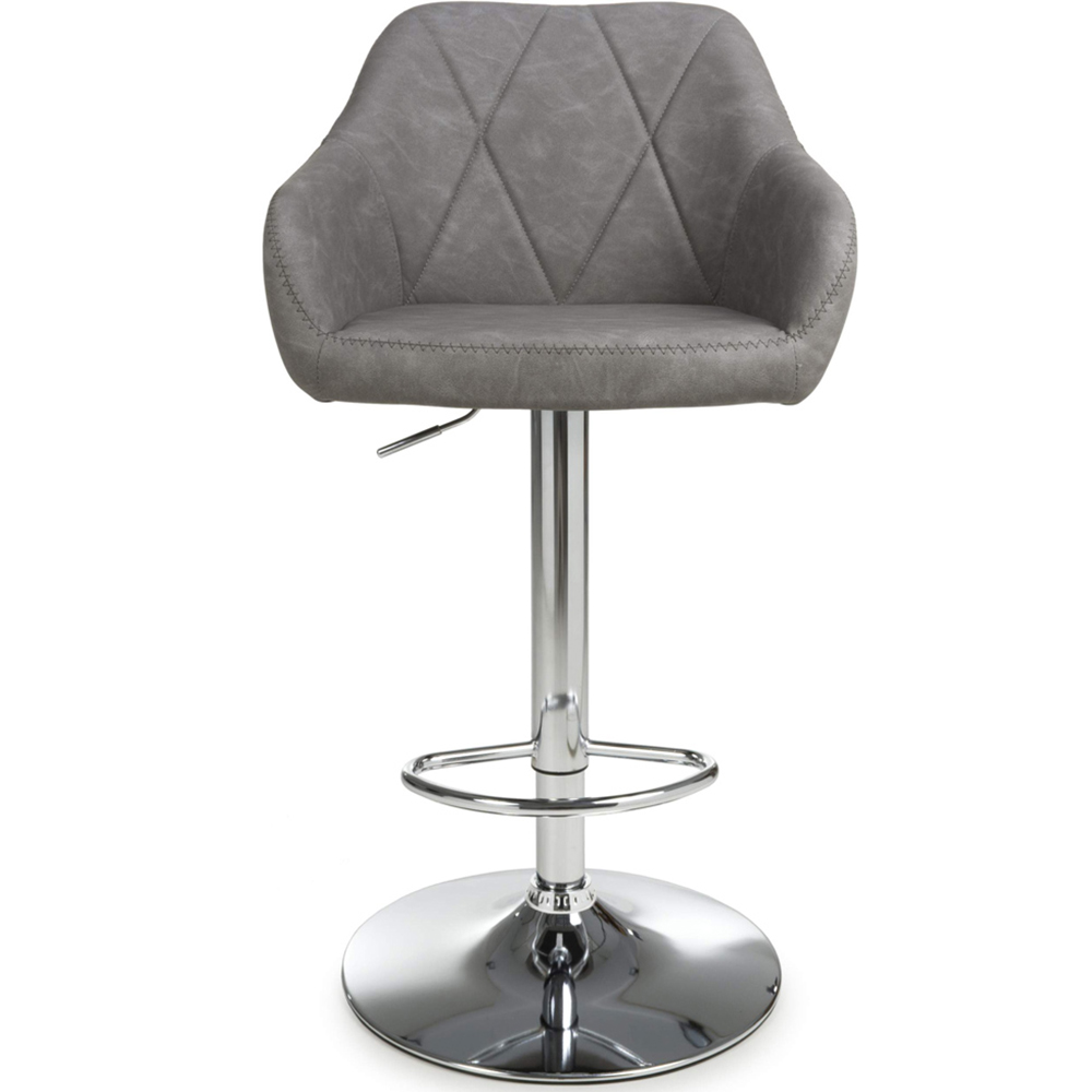 Shankar Serena Charcoal Leather Bar Stool Set of 2 Image 3
